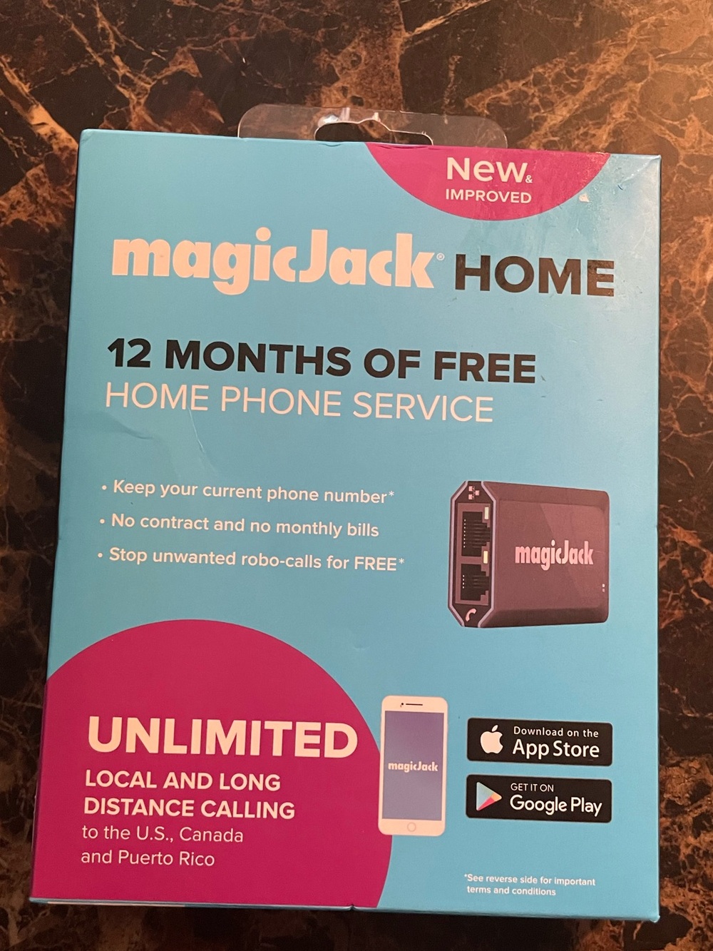magicJack Home VOIP Adapter - Unlimited US & Canada Calls - Brand New Open Box